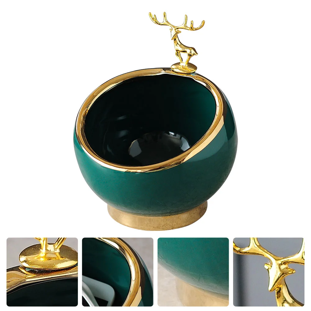 

Home Desktop Lovely Elk Design Key Holder Snack Decorative Storage Holder