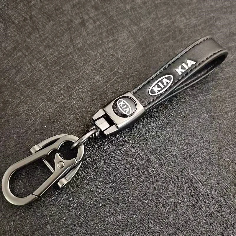 

Car Logo Keychain Horseshoe Buckle Leather Keyring Gifts Pendant For KIA Cerato Sportage R K2 K3 K5 Sorento Sportage R Rio Soul