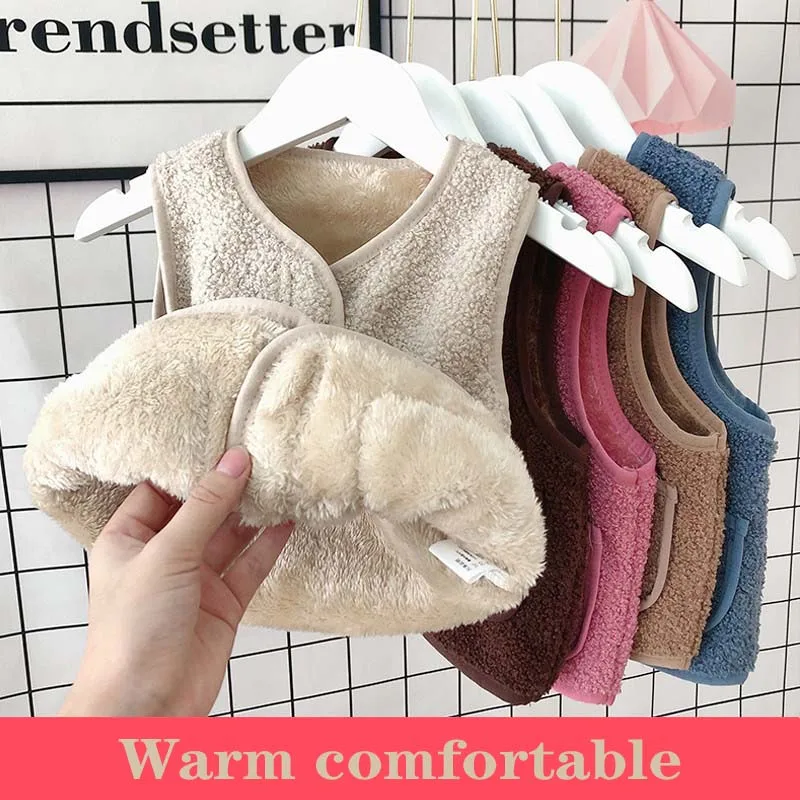 

Fleece Kids Vest For Girls Toddler Boys Infant Winter Waistcoat Sleeveless Jacket Warm Double Sided Wool Vest