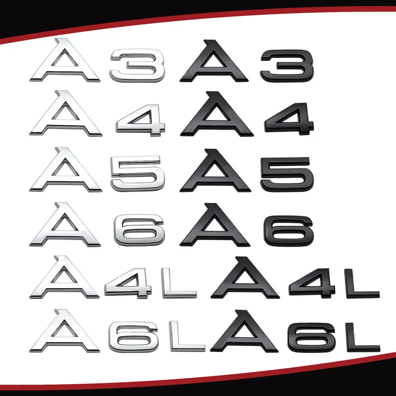 Автомобильная 3D наклейка с логотипом автомобильная значок багажника для Audi A1 A3 A4