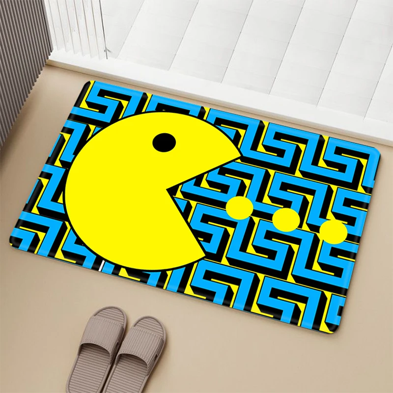 

Floor Mats Cartoon Pac-Man Doormat Entrance Door Kitchen Carpet Carpets Bathroom Mat Rugs Gaming Room Decors Prayer Rug Bath