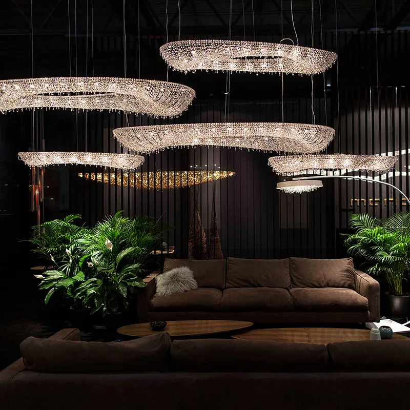 Современная хрустальная светодиодная люстра подвесной светильник для гостиной