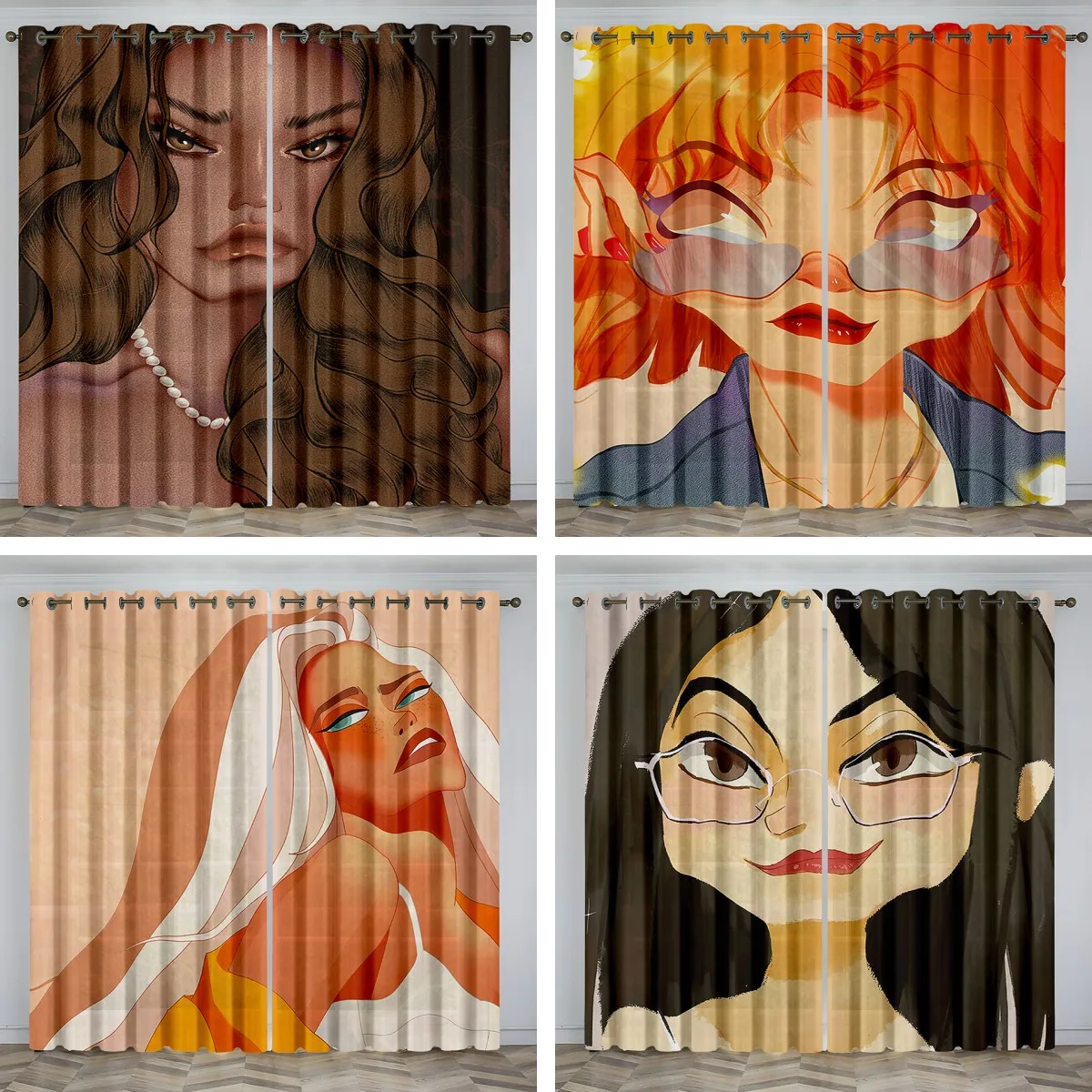 

Customized Anime Sexy 3D Printed Curtain Vintage American Girl Beauty Cloth Decor Bedroom Curtain cortina