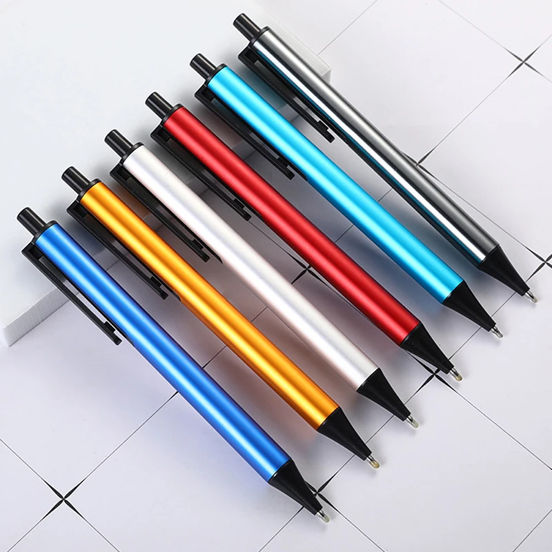 

1pcs Metal Press Gel Pen School Office Supply Stationery Gel Pens Gift Prizes