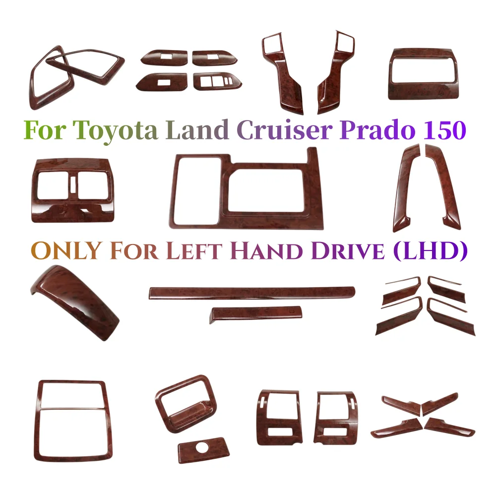 

ABS Plastic Wood Grain Interior Moulding Trims For Toyota Land Cruiser Prado 150 LC150 FJ150 2010-2017 Car Styling Accessories