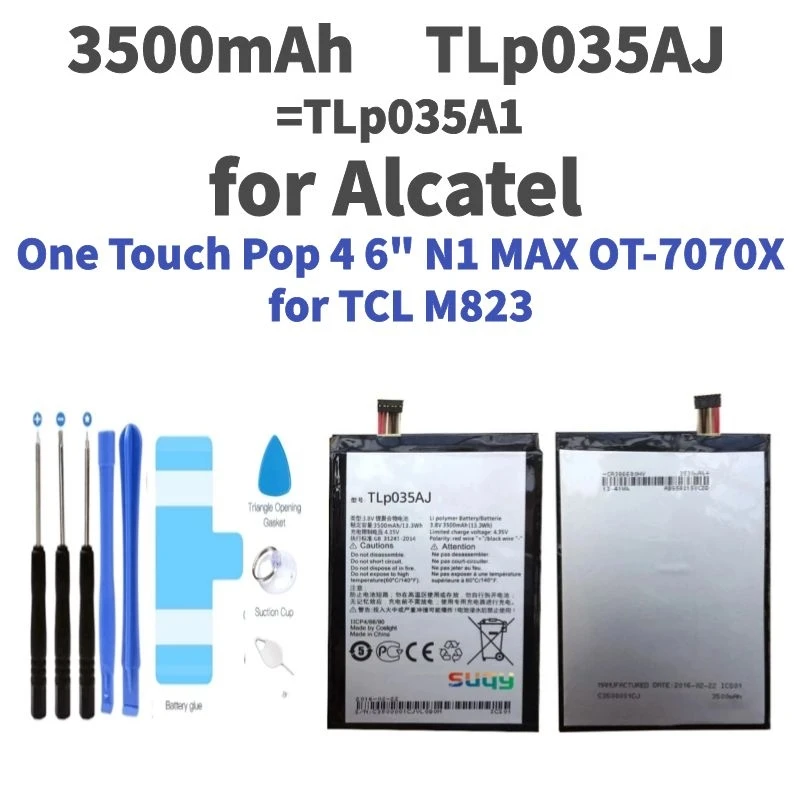 

suqy TLp035AJ Battery for Alcatel One Touch Pop 4 6" N1 MAX OT7070X TCL M823 Original Battery Replacement TLp035A1 Phone Bateria