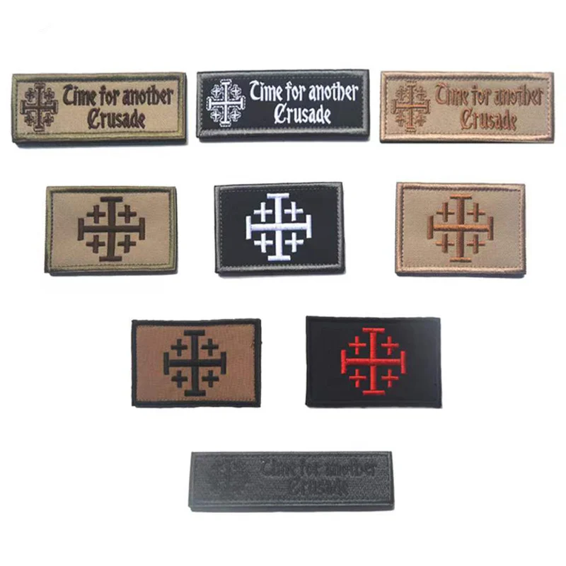 

Jerusalem Knights complex Crusader Jihad medic military tactical badge outdoor backpack embroidery Velcro patch armband