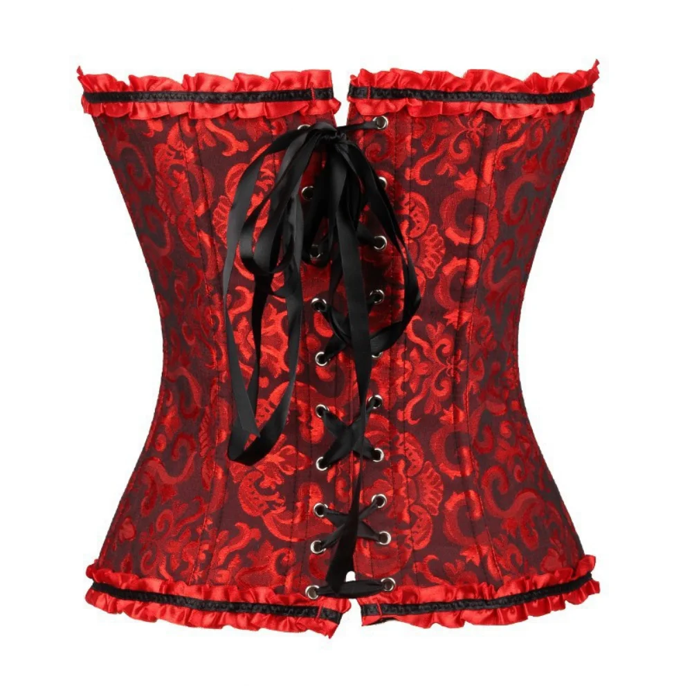 Sexy Lace Up Boned Gothic Corset Plus Size Body Shaper Clothing Women Steampunk Shapewear Bodysuit Waist Trainer Clothes Corsets