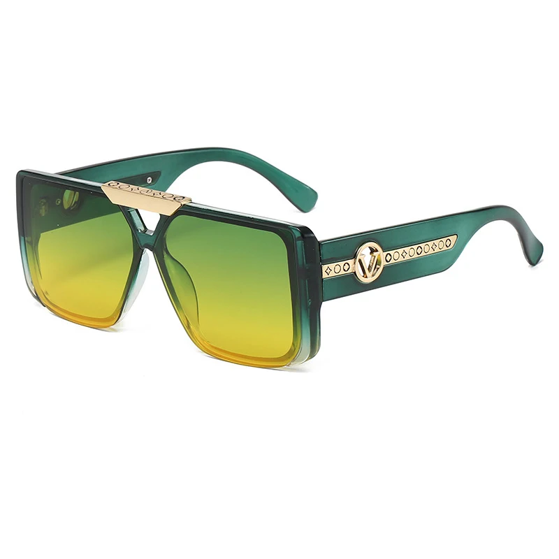 Модные брендовые дизайнерские Винтажные Солнцезащитные очки большого размера