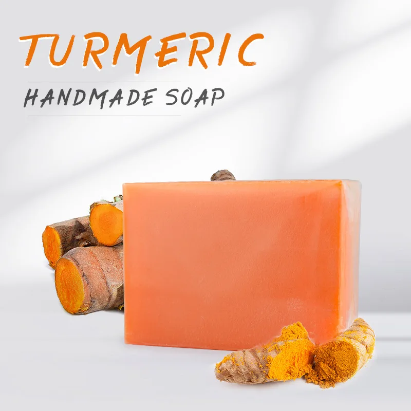 

Turmeric Soap Face Cleansing Anti Acne Skin Brighten Remove Pimples Dark Spot Lightening Handmade Ginger Body Cleanser