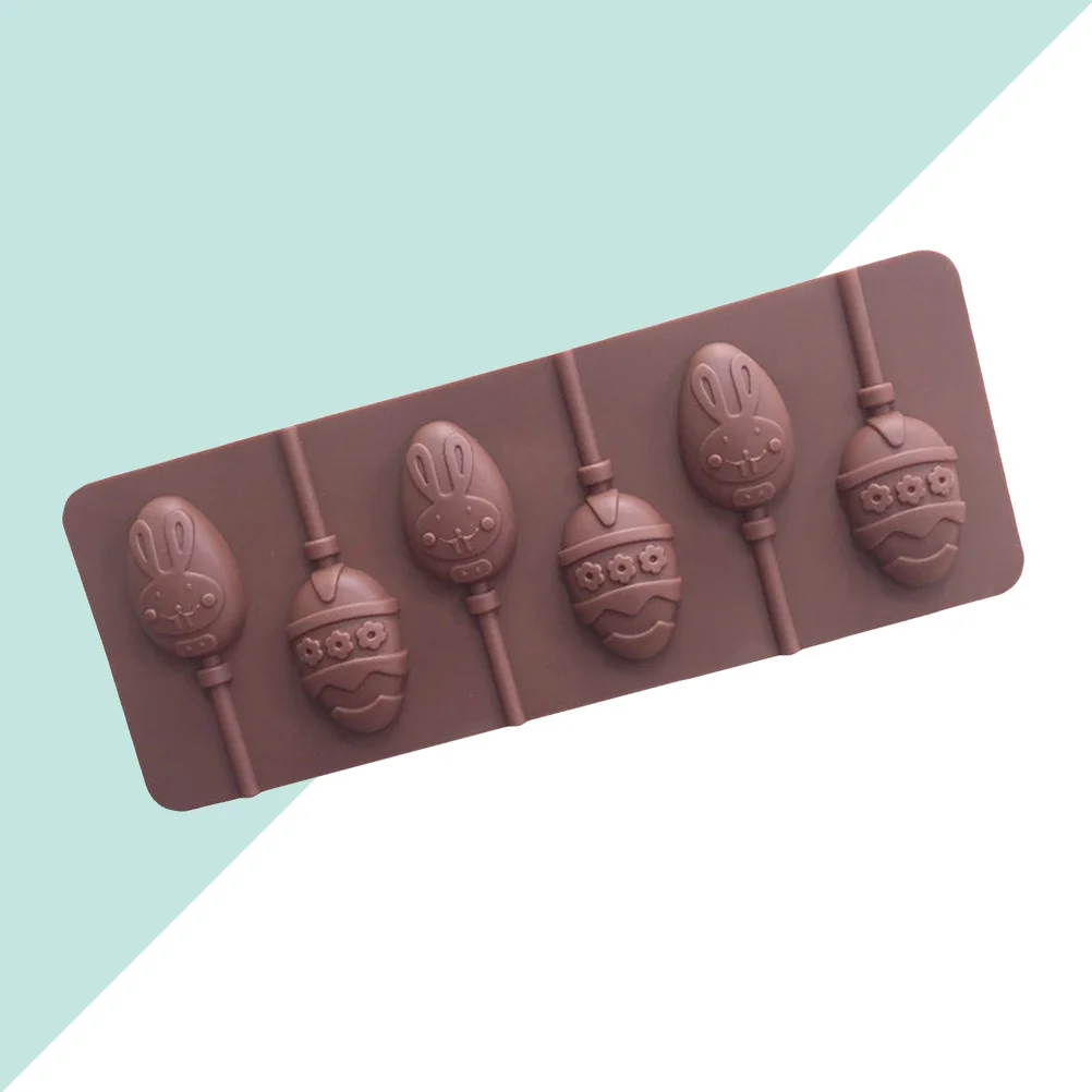 

6 Grids Chocolate Molds DIY Baking Moulds Lollipop Easter Candy Mold DIY Chocolate Mold Bunny Mold