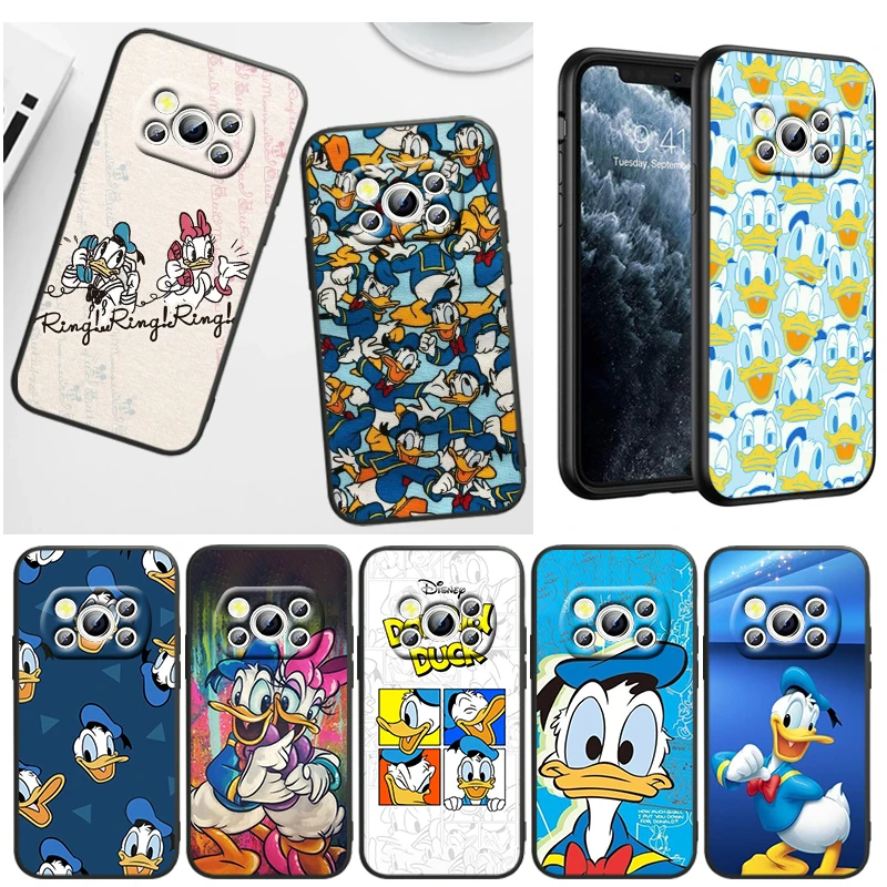 

Disney Donald Duck For Xiaomi Poco M4 X4 GT X3 F3 GT M3 C3 NFC M2 F2 X2 F1 Pro Mi Mix3 Silicone Black Phone Case