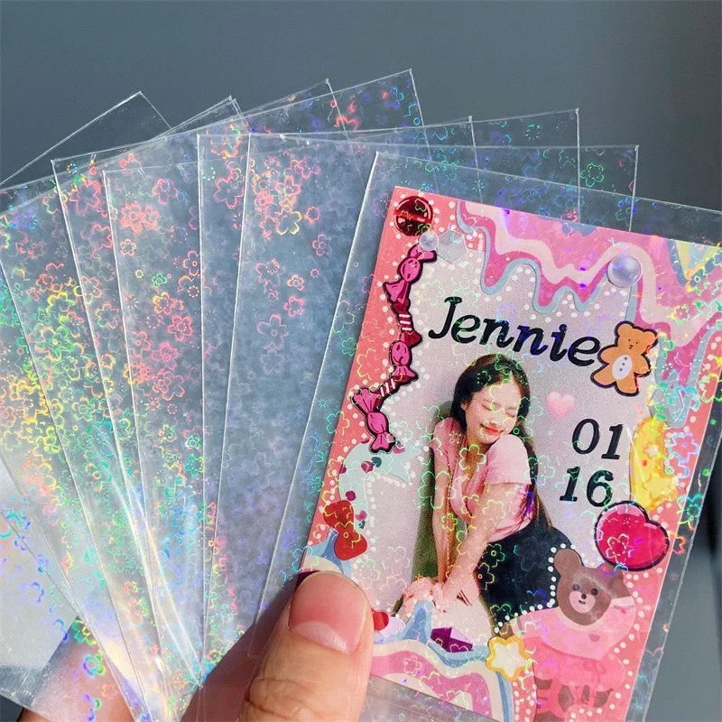 

10pcs Laser Protector Photo Albums Postcard Kpop Sleeves For Women Men ID Credit Card Holder PVC Transparent Business Card Bag