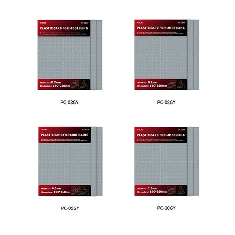 

DSPIAE PC-GY Series Gundam Model Modification ABS Plastic Board Upgrade Accessories,Size 190*250mm,Thickness 0.3/0.5/0.8/1.0mm