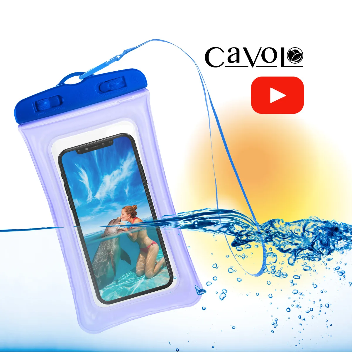 

Водонепроницаемый чехол для телефона универсальный со шнурком / Водо