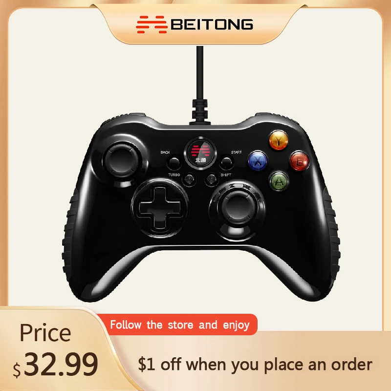 

BEITONG Asura 2 Gamepad USB Wired Game Controller with Joystick Enhanced Vibration for Windows TV Steam Game Handle