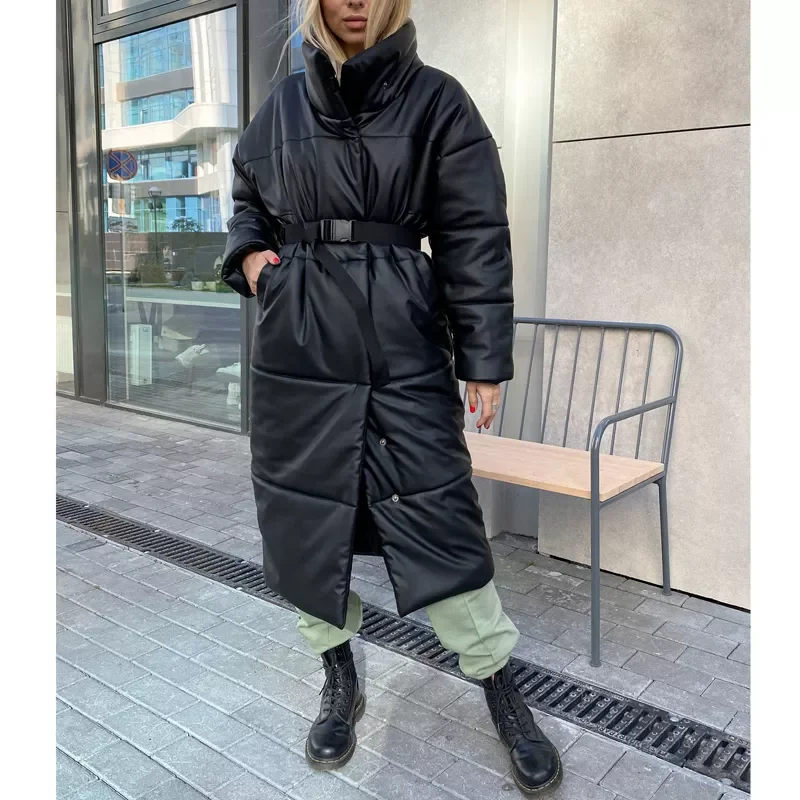 2022New Winter Parkas Women Fashion Straight Loose Coats Women Elegant Pockets Long Cotton Jackets Female Ladies JM
