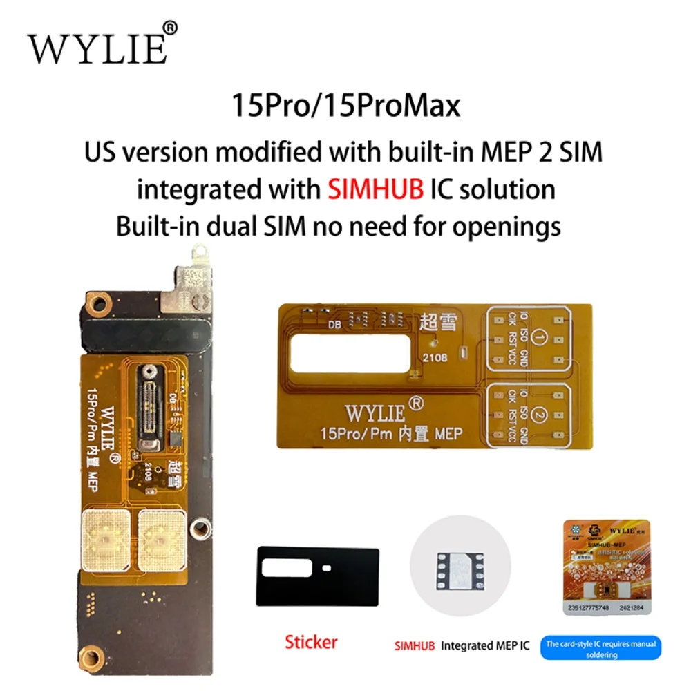 Фото WYLIE US Version Esim to Sim Dual Card Flex Ca ‮ lb ‬ Встроенное решение для интеграции с MEP, поддержка Super Snow IC для iPhone 15 ProMax №5