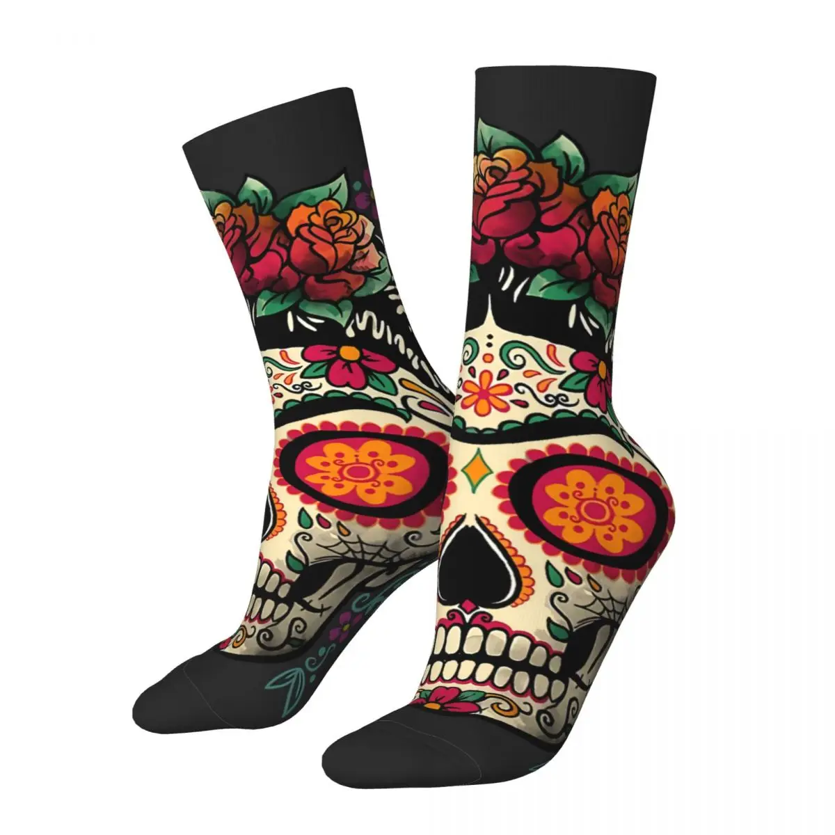 

Винтажные мужские носки Frida Calavera с мексиканским черепом унисекс уличный стиль бесшовные с принтом сумасшедшие круглые носки подарок