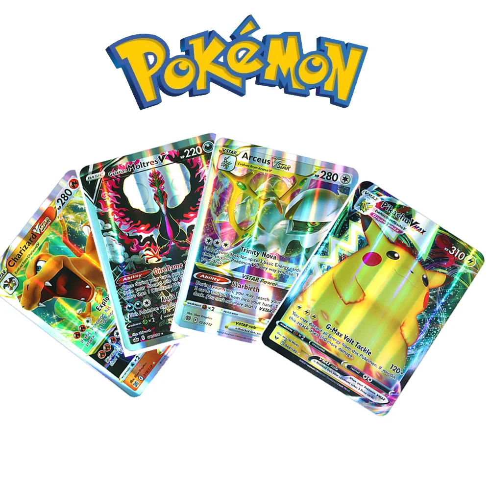 

30pcs 21*15cm Pokemon Anime Cartoon Grande Collection Oversized English Vstar Vmax MEGA Mew Charizard Pikachu Mewtwo Cards Toys