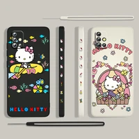 cute anime hello kitty for samsung galaxy a73 a53 a33 a52 a32 a22 a71 a51 a21s a03s a50 4g 5g liquid left rope phone case cover