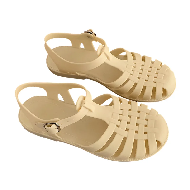 

Женские блестящие женские туфли 2022 железная обувь летние резиновые туфли с ремешком на щиколотке мягкая нескользящая подошва сандалии