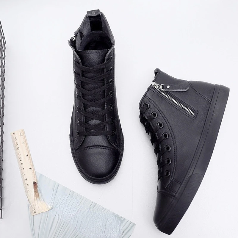 

Мужские туфли с высоким верхом и боковой молнией, из микрофибры