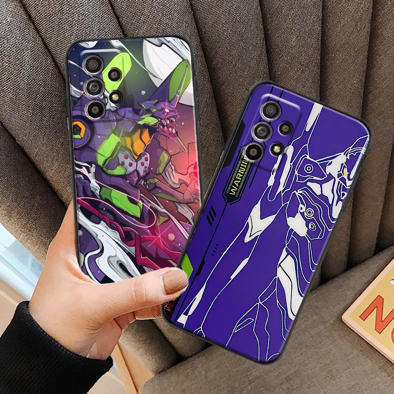 

Evangelion For Samsung A52 A72 4G 5G Phone Case Black Funda Carcasa Back Soft
