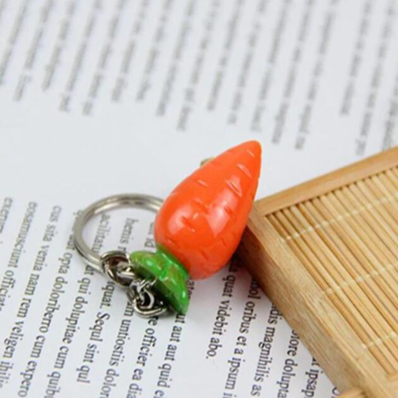 Брелок для ключей из ПВХ с имитацией фруктов мини-брелок подвеской в виде моркови