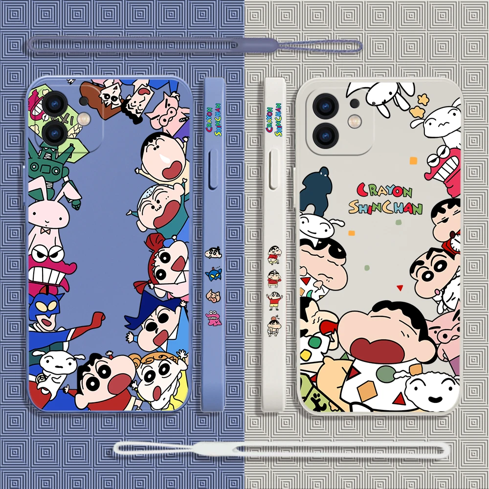 

crayons shin-chans Phone Case For Samsung A53 A50 A12 A52 A52S A51 A72 A71 A73 A81 A91 A32 A22 A20 A30 A21 4G 5G with Hand Strap