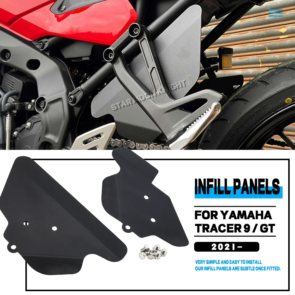 

For Yamaha Tracer 9 Tracer9 GT 2021 - Passenger Splash Guard Infill Panels Rear Seat Foot Pedal Footrest holder Fender Mudguard