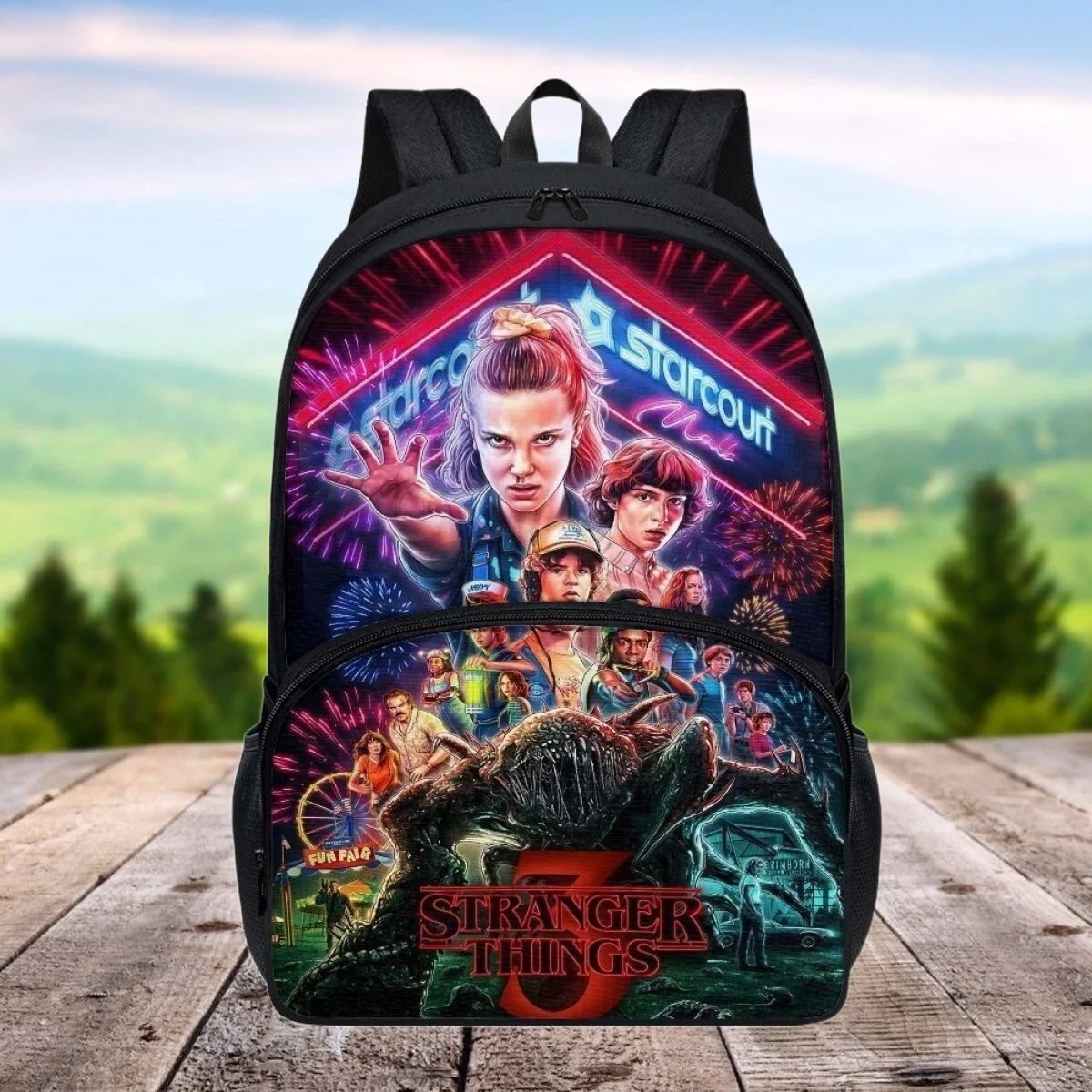 

FORUDESIGNS Stranger Things Print Fantasy Movies Teen Kids School Bag Large Capacity Practical Travel Backpacks Senior Book Bags