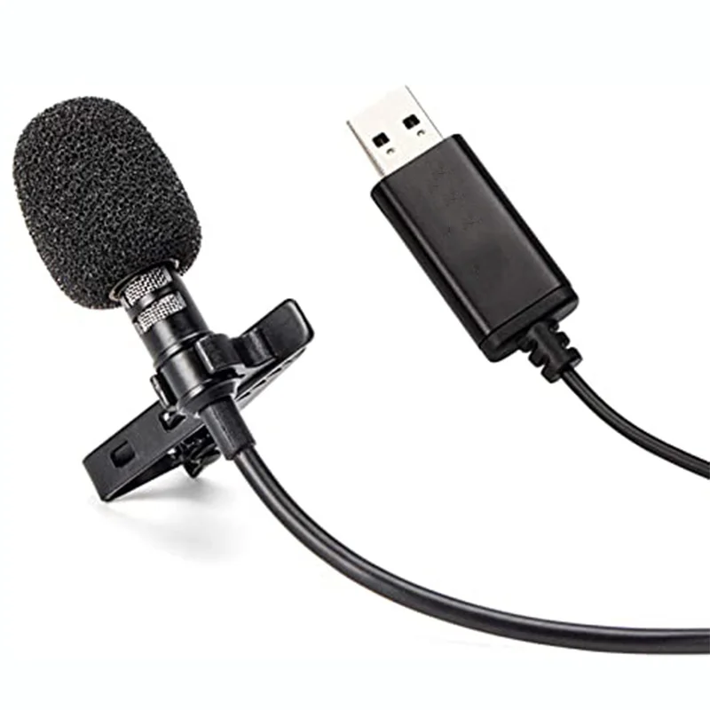 

1.5m USB Lavalier Microphone Clip-on Lapel Mic for PC Computer Laptop Vocals Streaming Recording Studio Video Gaming Hot Sale