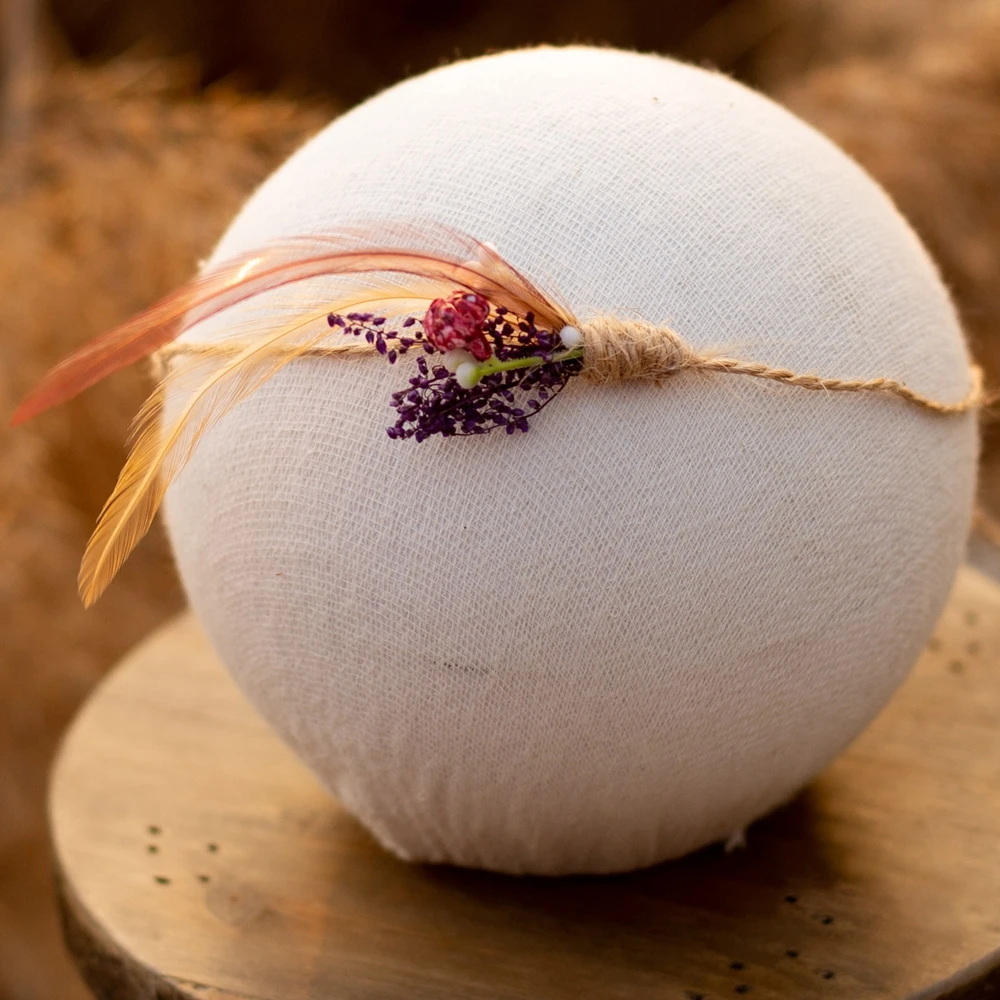 

Повязка на голову детская, с перьями, для новорожденных