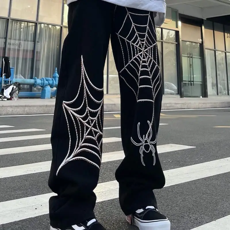 

Spider Embroidery Harem Pants Streetwear Women Clothing 2021 Summer Hip Hop Casual Trousers Fashion Pants Women Baggy Jeans