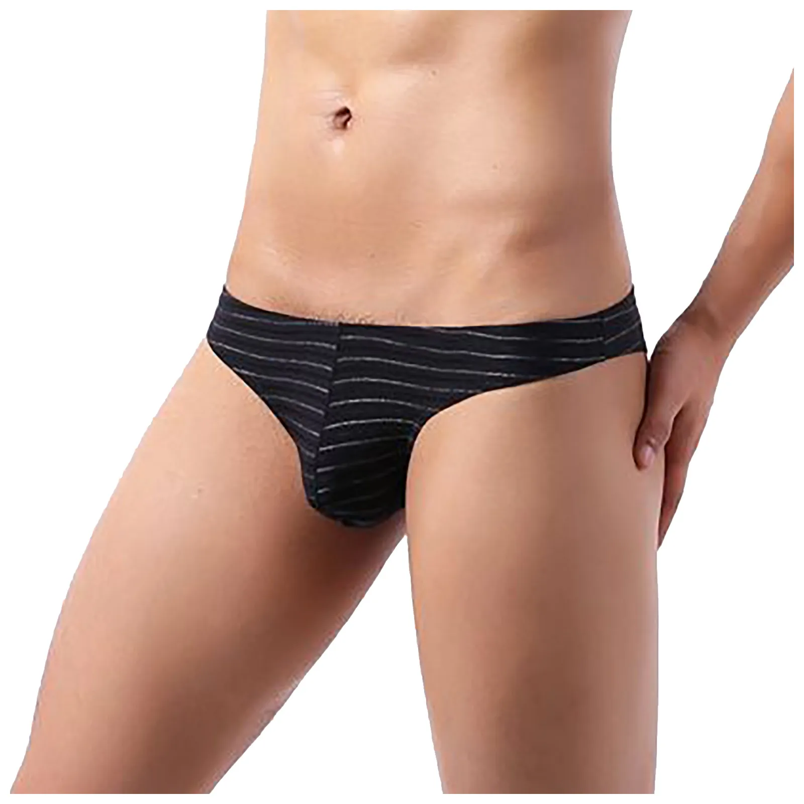 

Sexy Men's Underwear One-piece Men's Bikini Briefs Half Hip Low Waist Color Striped Panties Sexy Shorts Sexy Men briefs underwea