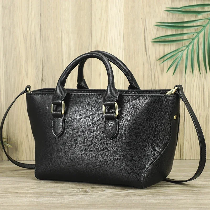

Genuine Leather Women Crossbody Bag Luxury Top Handle Bag Fashion Adjustable Strap Female Shoulder Bag Tote Handbag