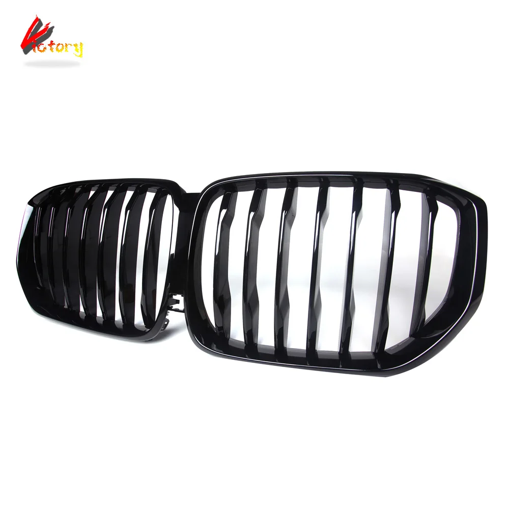 Для BMW X5 G05 Pre-LCI 2019 2020 2021 2022 глянцевая черная гоночная решетка с 1 планкой передняя
