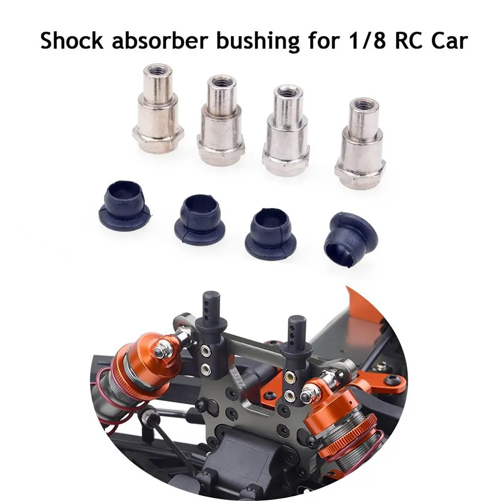 

4PCS ZD Shock Damper Bushing w/ Sleeves Shock Absorber Mount 1/8 RC Off-road Vehicle ​Shock Absorber Bushing Bracket