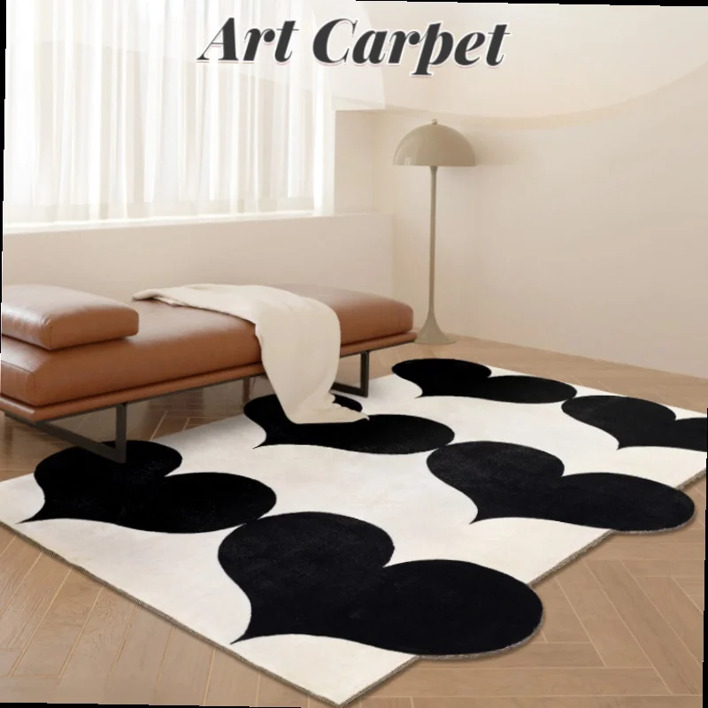 

New Creative Decorative Carpet Art IG Living Room Large Area Black Bedroom Cloakroom Luxury Velvet Thick Imitation Stylish Rug