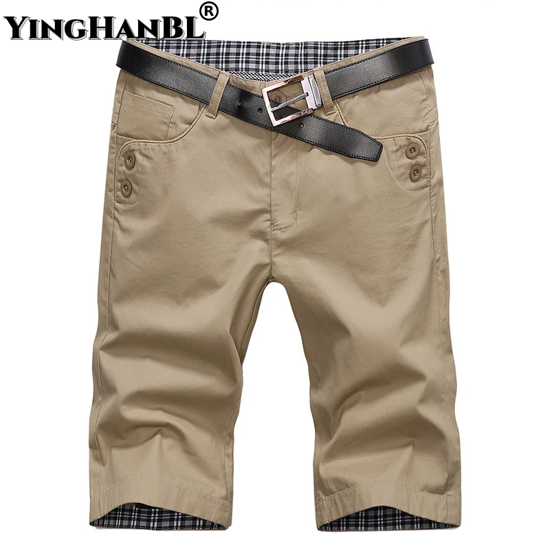 8 Colors Summer Casual Shorts Slim Camping Hiking Cotton Cargo Five-point Pants Beach Large Size Solid Color Thin Straight