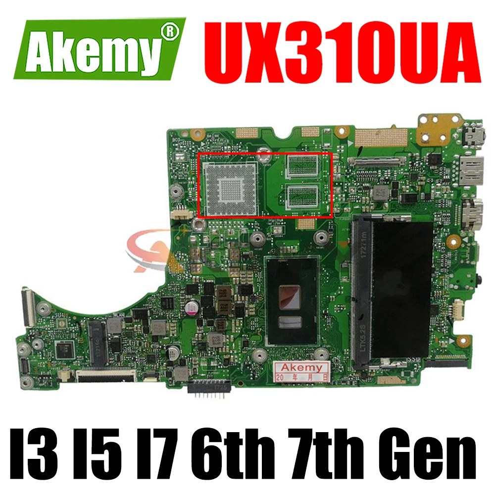 

I3 I5 I7 6th 7th Gen 4GB 8GB RAM UX310UA Notebook Mainboard for ASUS UX310UV RX310U UX310UQK UX310U U3000U Laptop Motherboard