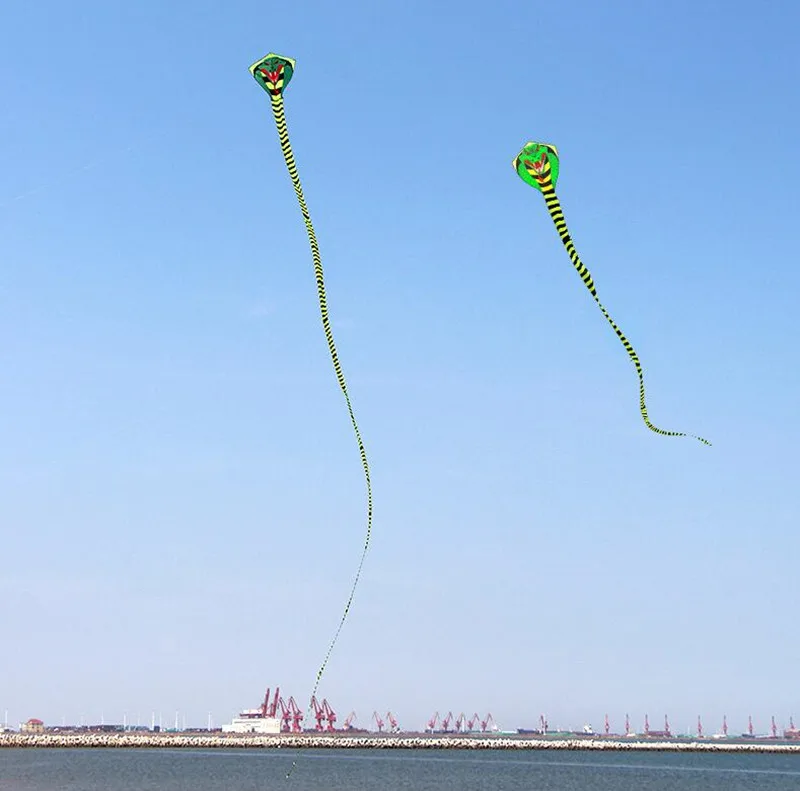 Бесплатная доставка 15 м змеиные воздушные змеи 100 шт./лот кобра воздушный змей