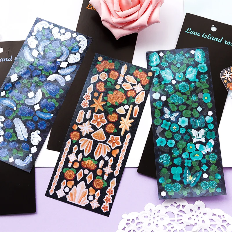 

12packs/LOT yeyu rose series cute lovely creative decoration DIY PVC stickers
