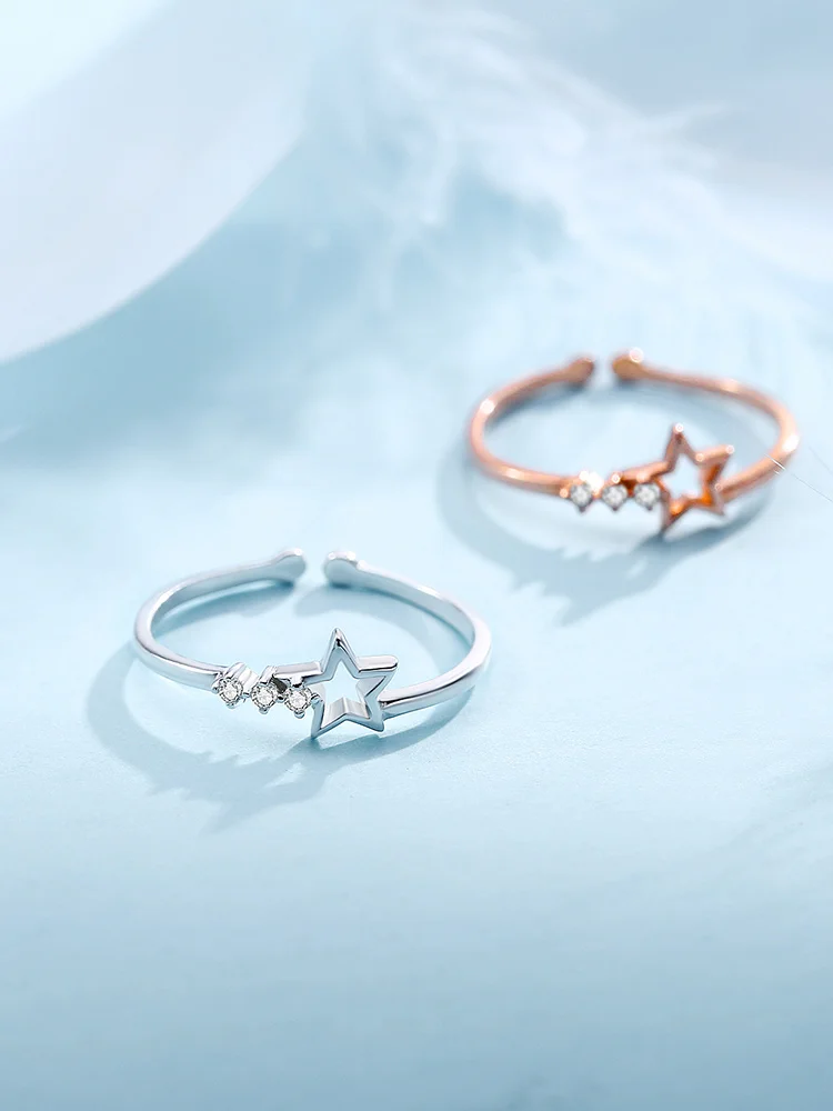 

Jz set03 новые и самые популярные кольца и серьги из серебра 100% пробы со звездой в 2021 году-Любимые женщины