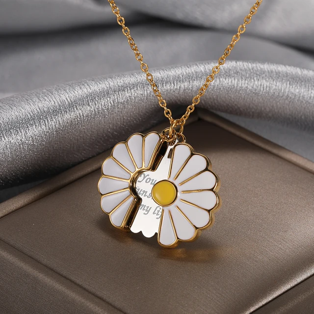 Sunflower Necklaces Pendant For Women Gold Color Daisy Choker Necklaces Charm Jewelry Gift 1