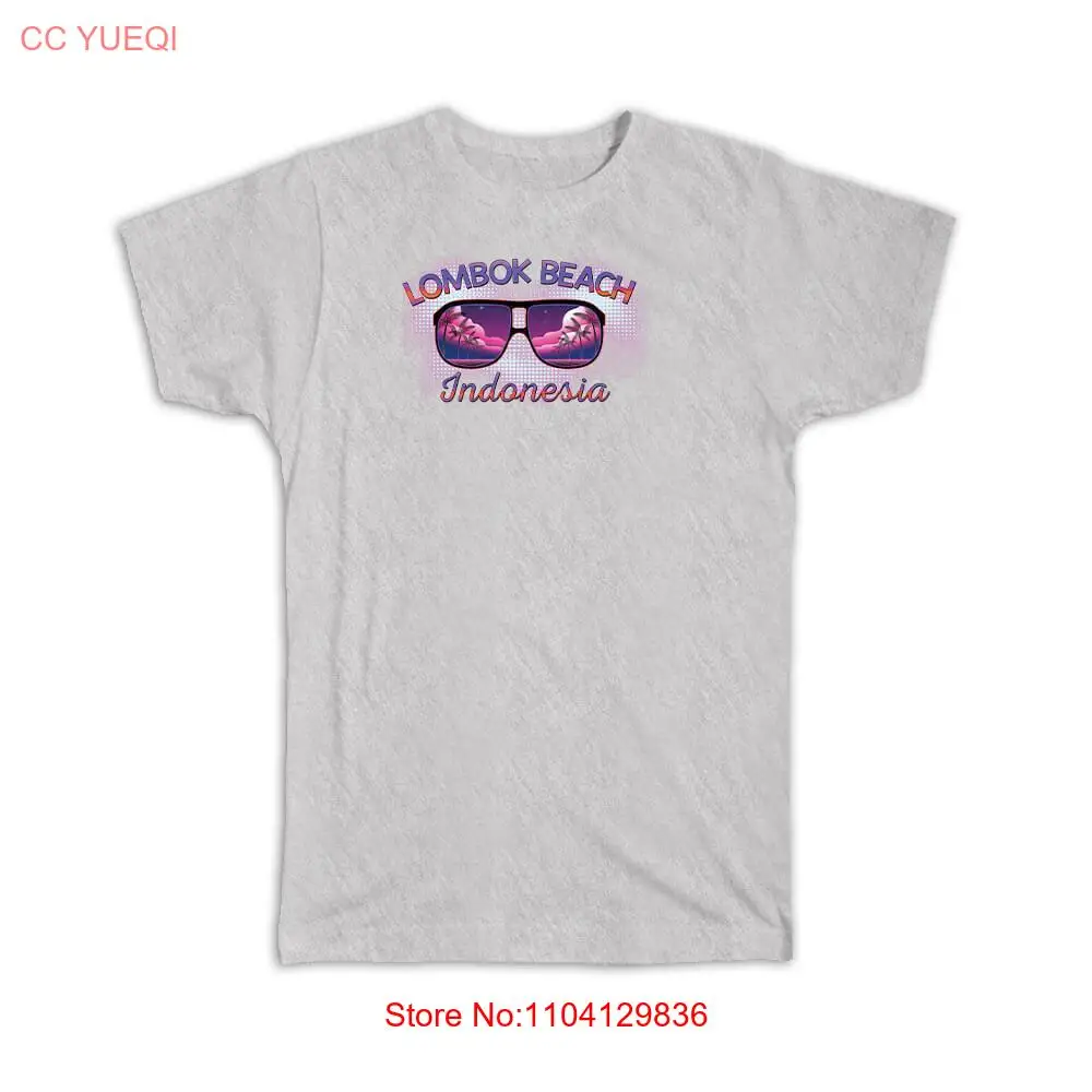 Подарочная футболка: Ломбок Пляж Индонезия Солнцезащитные очки Оттенки