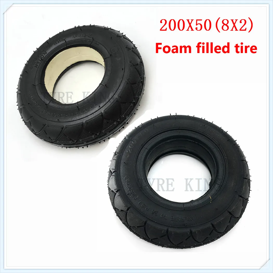 

High Quality 200X50 Solid Filled Tyre 200*50 Foam Filled Tires 8 Inch Thickening Tyre for Razor E100 E125 E200 Scooter Vapo