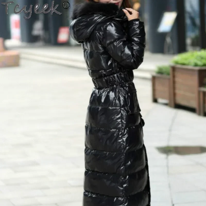 Tcyeek толстый теплый белый пуховик для женщин 2020 новое длинное пальто женская