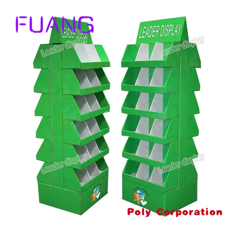 Shenzhen Retail Stackable Free Standing Grocery Store T-shirt Template Christmas tree Floor Corrugated Cardboard Display